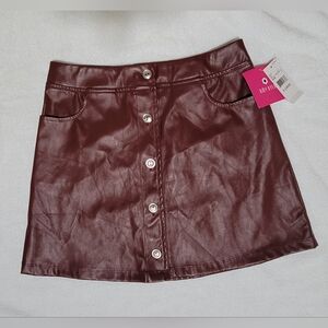 Amy Byer Brown Faux Leather Skirt